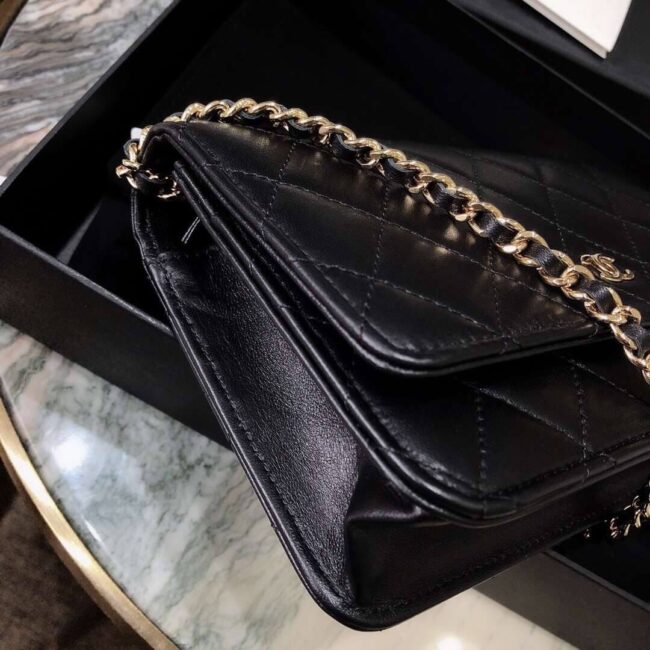 Túi Đeo Chéo Chanel Lambskin Wallet On Chain Bag Black rep