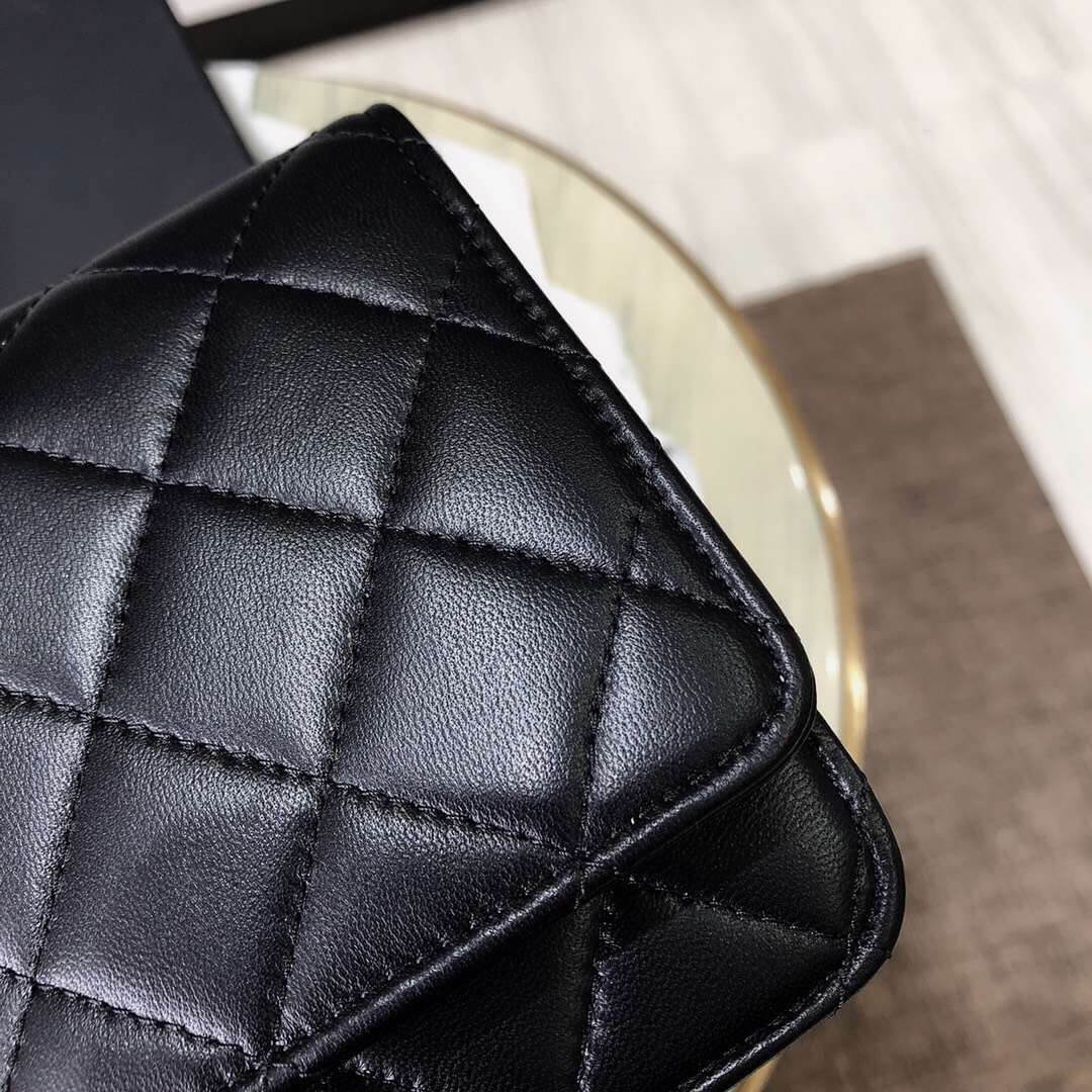 Túi Đeo Chéo Chanel Lambskin Wallet On Chain Bag Black replica 11