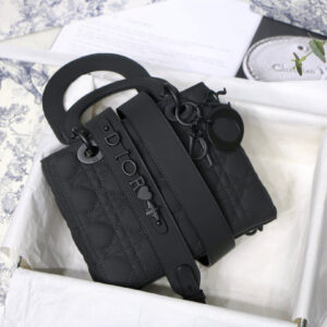 Túi Xách Dior Lady Mini Black Ultra Matte Cannage Calfskin 5